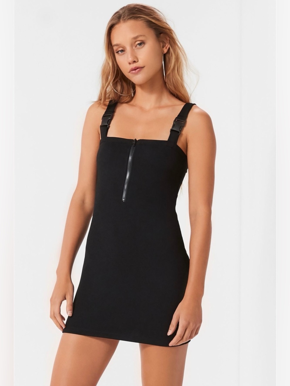 NWT urban outfitters motel Yori buckle + zipper bodycon dress M